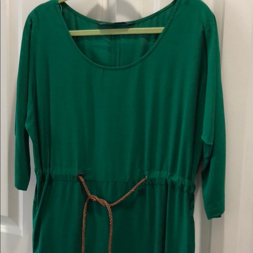 Green Zara basic dress